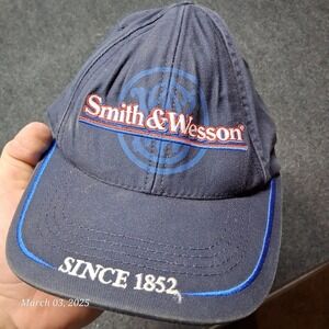 Vintage Smith & Wesson Hat Blue Embroidered Strap Back Made in USA